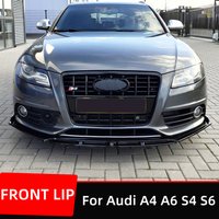 Car Front Bumper Lip Chin Spoiler Splitter Diffuser Bodykit Universal For Audi A4 S4 A6 S6 Wagon Awant B6 B7 B8 Accessories