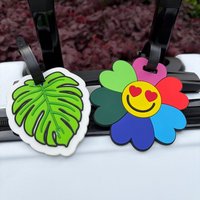 1/2Pcs Flower and Green Leaf Luggage Tag Travel Boarding Pass Luggage Hanger Anti Loss Check in Tag Pendant