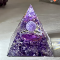 1pc of Orgone pyramid, made of amethyst, protected by copper wire, home decoration, desktop ornament, holiday gift