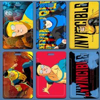 Popular Superhero I-Invincible 1pc Credit Card Holders Bank Card Neck Strap Card Bus ID Holder Students Identity Badge With