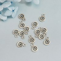30pcs/lot--12x8mm Mini Swirl Spiral Screw Charms Helix Spire Volution Pendants For DIY Jewelry Making Supplies Wholesale Bulk
