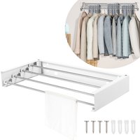 Stainless Steel Laundry Drying Rack Invisible Wall Mounted Folding Clothes Hanger Easy to Use Retractable Drying Rack for Home