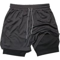 New Running Shorts Men Gym Sports Shorts 2 In 1 Quick Drying Workout Boxing Training Bottoms Fitness Jogging Short Pants Summer