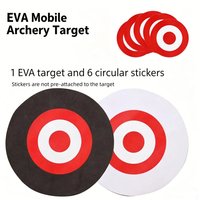 25cm Portable EVA Foam Archery Target, Bow Practice Target with 6pcs Replaceable Stickers for Outdoor Training