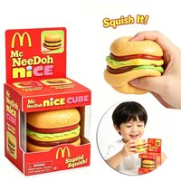 Mc×NeeDoh Collaboration Burger Squish Toy, Realistic Burger Slow‑Rebound Stress Relief Fidget Toy for Kids & Adults Safe