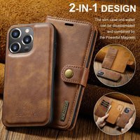 2 IN 1 Detachable Leather Case for iPhone 11 12 13 14 15 16 17 Pro Max Mini X XR 6 7 8 Plus SE Magnetic Card Holder Wallet Cover