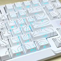 97keys Keycap Striped Translucent Key Cap for Mechanical Keyboard MX Switch Cherry PBT+PC Keycaps