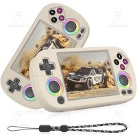 RG40XX H Full Fit Protective Case with Lanyard Anti-fall Anti-scratch Anti-slip White Silicone Soft Shell Cover Skin Accessories
