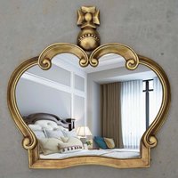 European Antique Decoration King Crown Mirror Gold Vanity Mirror Bathroom Waterproof Bathroom Mirrors Espelho Para Banheiro