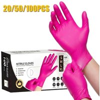 XS/S/M/L Fuchsia Nitrile Gloves Disposable Durable Latex Free Home Cleaning Gloves for Women Kitchen Gardening Nail Esthetician