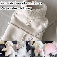 Solid Colour Dog Cotton Coat Pet Warm Winter Teddy Thickened Jacket Bichon Frise Pomeranian Tractable Split Button Shirt NO Rope