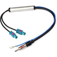 Car Stereo FM AM Antenna Signal Booster Amplifier Amp Dual Fakra DIN Plug Converter Adapter