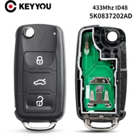 KEYYOU 5K0837202AD Remote Key for VW for Volkswagen Beetle/Caddy/Eos/Golf/Jetta/Polo/Scirocco/Tiguan/Touran/UP 433Mhz ID48Chip