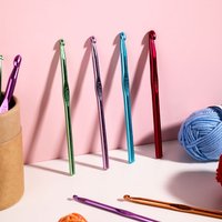 8-14pcs 2-10mm Ergonomic Crochet Hooks Set Colorful Alumina Knitting Hooks DIY Sewing Accessories Tools Weave Needle Kit