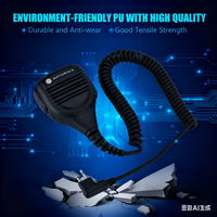 Handheld Speaker Mic 3.5mm Headphone Jack Speaker mic Walkie talkie Radio Hand Microphone with Steel Belt Clip Hand Microphone