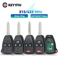 KEYYOU 1 Stück Fernbedienungsschlüssel 315/433Mhz ID46 für Chrysler/JEEP/DODGE 300 200 Aspen Sebring Commander CE0888 OHT692713AA OHT692427AA