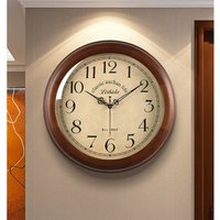 2025 New Vintage European Style Wall Clock Luxury Elegant Quartz Clock Punch-Free Silent Hanging Clock for Living Room Home