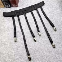 6/4 Metal Clips Black Simplicity Sexy Garters Belt for Women Thigh High Stockings Adjustable Elastic Leg Socks Suspenders Belts