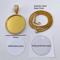 Customized Photo Necklace Men and Women Hip Hop Personalized Picture Pendant 45MM Medium Circle Charm Iced Out Free Custom Logo