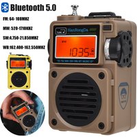 Mini Portable Radio DSP Pocket FM/MW/SW/WB Radios Wireless Bluetooth Subwoofer Soundbar Support TF Card Alarm Clock Sleep Timer