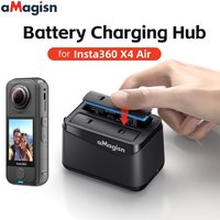 aMagisn 2 in 1 Battery Charging Hub for Insta360 X4 Air, 2 Slots Fast Charger with Dual Micro SD Card Storage for X4 Air Not X4