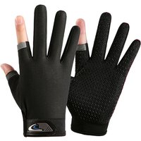 AliExpress NONE Summer Spring Fishing Gloves for Men Cycling Two Fingerless Anti-Slip Gloves Breathable for Angling Driving Bait Kneading Gloves