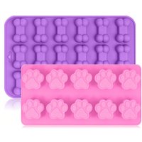 1Pcs Animal Dog and Cat Bone and Paw Print Silicone Baking Pan flexible Baking Mold Dog Puppy Treat Cookie Pet Oven safe cake