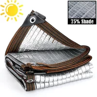 75% Shading Silvery Outdoor Reflective Sun Shelter Summer Anti-UV Aluminum Foil Sunshade Net Garden Succulent Plants Awning