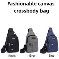 Classic Fashion Canvas Waterproof Sling Chest Crossbody Bag Sport Travel Outdoor Bag Practical Casual Daily Carry Capacity Bags