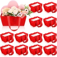 7pc Gift Bags with Handles Brown Empty Gift Baskets Made of Kraft Paper Suitable Weddings Parties Valentine'S Day Can Hold Gifts