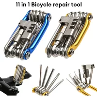 11 in 1 Multifunctional Bicycle Repair Tool Kit with Wrench Screwdriver Chain Hex Spoke for Mountain Bike Riding Enthusiasts Ama
