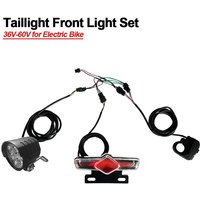 AliExpress NONE E-bike Taillight Front Light Set 36V-60V Bikes Rack Lamp with Horn Headlight Switch Turn Tail Light Ebike Accessories