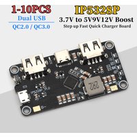 IP5328P Dual USB 18650 Battery Charger Type-C Step-Up Fast Quick Charger Circuit Board Compatible with QC2.0 QC3.0
