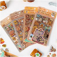 AliExpress NONE 6Sheets Cute Cartoon Capybara Waterproof Hand Account Material Stickers for Bicycle Hand Account Pencil Case Decals