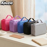Multifunctional Hard Shell Pencil Case-4-Layer Large Capacity Pencil Box with Handle & Multi-Compartment Pen Organizer-KOUZIO
