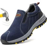 Labour Protection Safety Work Boots Anti-Smashing Anti-Puncture Welding Welder Industrial Steel Toe Men Slip on Sneakers