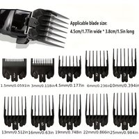 10Pcs Black Plastic Hair Clipper Limit Comb For Men Barber Hair Trimmer Cutting Guide Replacement Attachment Salon Styling Tools