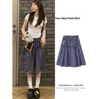 plus Size Women's Plaid A-Line Skirt High Waist Summer Fashion plus Size Girls Checkered Skirt Trendy Short Skirts