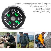 12pcs 20mm Mini Pocket Oil Filled Compass Survival Compasses For Hiking Camping Outdoor Activities Accessory