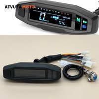 Universal Motorcycle Speedometer LCD Display Oil Gauge Tachometer Digital Meters Instrument Cluster Turn Signal Light Indicator