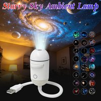 Mini USB Galaxy Projector Lamp Plug-in Starry Sky Night Light with Interchangeable Films for Bedroom Party Home Decor