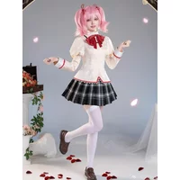 Halloween Cosplay Costume Anime Madoka Magica Girl Outfit Halloween Party Dress School Uniform Roleplay
