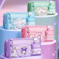Japanese Sanrio Kuromi Pencil Case Stationery Bag Large Capacity Girls Primary School Student Kawaii Canvas New Hot for You