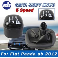Gear Knob Stick Button For Fiat Panda From 2012 Black 5 Speed Plastic Manual Gear Shift Knob Lever Change Gearbox Shifter