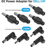 DC Power Adapter 7.4 x 5.0 4.5 x 3.0mm Male Plug to 5.5 x 2.1mm 2.5mm Female Jack Connector for Dell HP Laptop Charger Converter