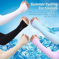 Unisex Ice Silk Cooling Arm Sleeves UV Protection Sun Sleeves for Cycling Driving Outdoor Sports