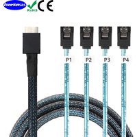 OcuLink PCIe PCI-Express SFF-8611 4i to 4X SATA 7P female straight SSD Data Active Cable 0.5m/1.0m