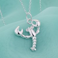 New 925 Sterling Silver Necklace Cute Shrimp Pendant for Women Wedding Jewelry Luxury Fashion Engagement High Quality Gifts