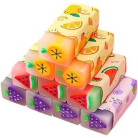 Cute Fruit Eraser, Jelly Pencil Eraser for Kids, Animal Food Fun Pets Pencil Rubber Eraser with Sweet Smell