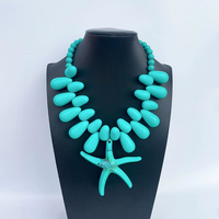 Fashion High-End Teardrop-Shaped Beach Vacation Handcrafted Beaded Starfish Pendant Necklace Trendy Jewelry Accessory For Women